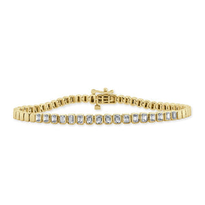 14K Gold & Emerald-Cut Diamond Bracelet