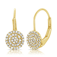 Load image into Gallery viewer, 14K Gold Diamond Disc Dangle Earrings