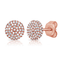 Load image into Gallery viewer, 14k Gold &amp; Diamond Disc Stud Earrings