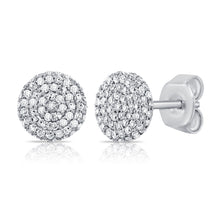 Load image into Gallery viewer, 14k Gold &amp; Diamond Disc Stud Earrings