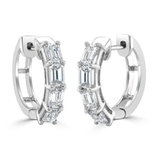 Load image into Gallery viewer, 14K Gold &amp; Emerald-Cut Diamond Earrings