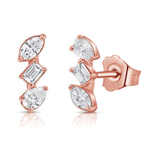 Load image into Gallery viewer, 14K Gold &amp; Fancy-Shape Diamond Stud Earrings