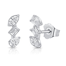 Load image into Gallery viewer, 14K Gold &amp; Fancy-Shape Diamond Stud Earrings