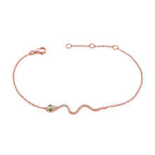 Load image into Gallery viewer, 14k Gold &amp; Diamond Snake Bracelet
