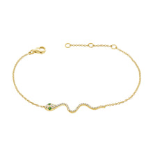 Load image into Gallery viewer, 14k Gold &amp; Diamond Snake Bracelet