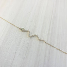 Load image into Gallery viewer, 14k Gold &amp; Diamond Snake Bracelet