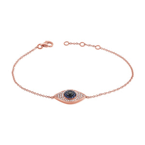 14k Gold & Diamond Evil Eye Bracelet