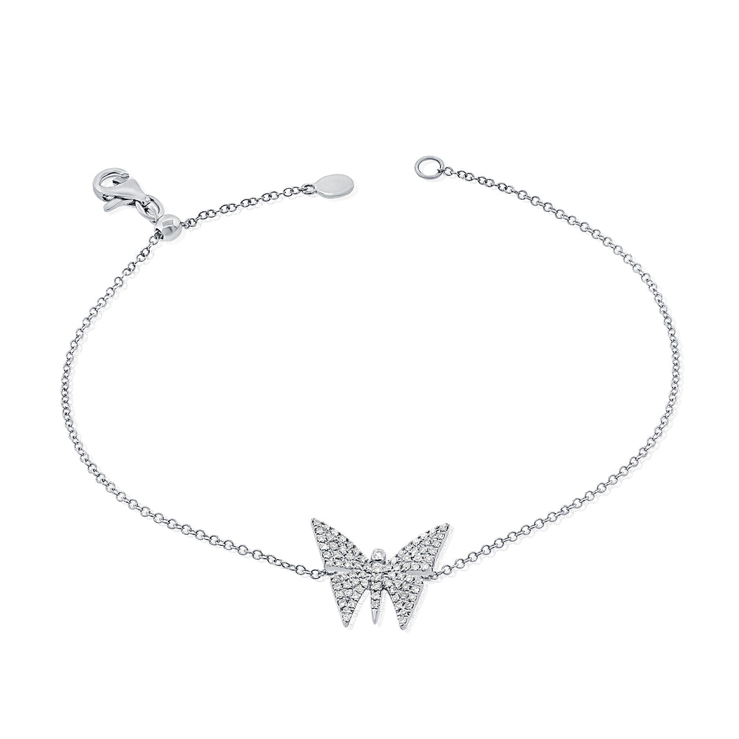14k Gold & Diamond Butterfly Bracelet