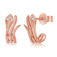 Load image into Gallery viewer, 14k Gold &amp; Diamond Snake Earrings