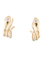 Load image into Gallery viewer, 14k Gold &amp; Diamond Snake Earrings