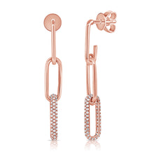Load image into Gallery viewer, 14k Gold &amp; Diamond Paperclip Link Earrings