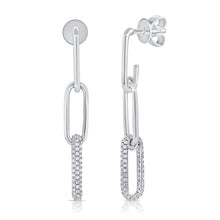 Load image into Gallery viewer, 14k Gold &amp; Diamond Paperclip Link Earrings