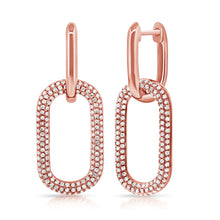 Load image into Gallery viewer, 14k Gold &amp; Diamond Paperclip Link Earrings