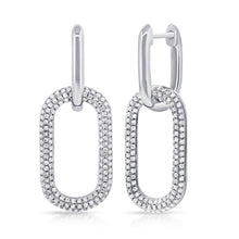 Load image into Gallery viewer, 14k Gold &amp; Diamond Paperclip Link Earrings