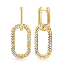 Load image into Gallery viewer, 14k Gold &amp; Diamond Paperclip Link Earrings