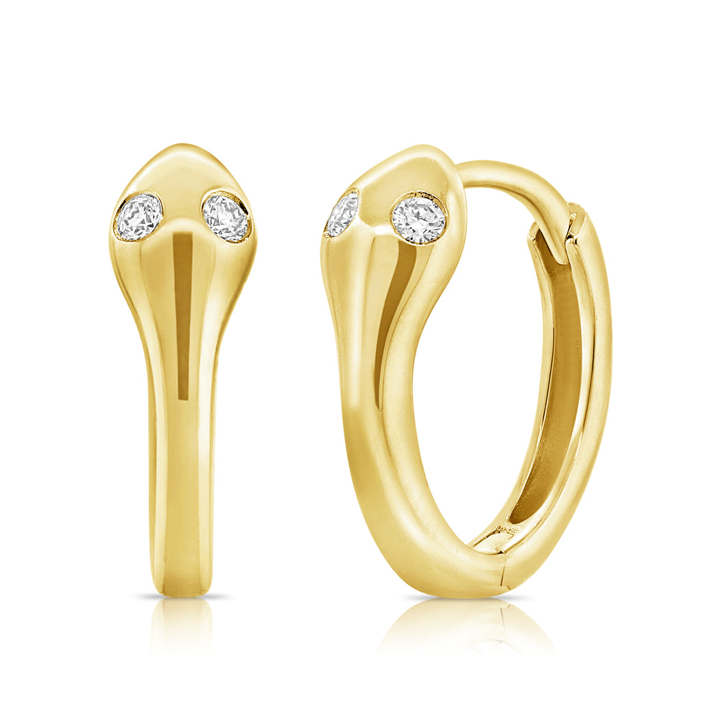Diamond snake huggie earrings deals