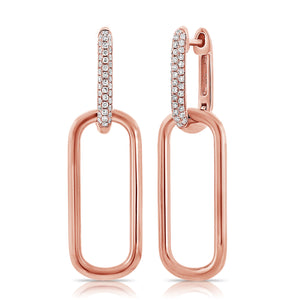 14k Gold & Diamond Link Earrings
