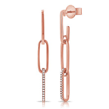 Load image into Gallery viewer, 14k Gold &amp; Diamond Drop Link Earrings
