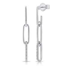 Load image into Gallery viewer, 14k Gold &amp; Diamond Drop Link Earrings