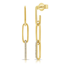 Load image into Gallery viewer, 14k Gold &amp; Diamond Drop Link Earrings