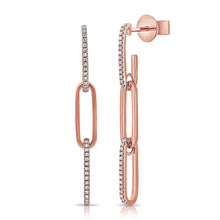 Load image into Gallery viewer, 14k Gold &amp; Diamond Paperclip Link Earrings