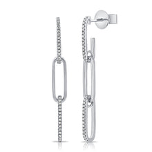 Load image into Gallery viewer, 14k Gold &amp; Diamond Paperclip Link Earrings