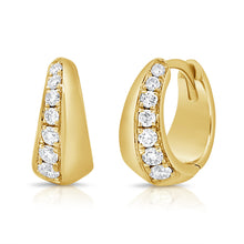 Load image into Gallery viewer, 14K Gold &amp; Diamond Huggie Earrings