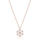 14K Gold & Diamond Snowflake Necklace - 0.17ct