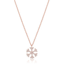 Load image into Gallery viewer, 14K Gold &amp; Diamond Snowflake Necklace