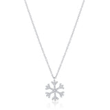 14K Gold & Diamond Snowflake Necklace - 0.17ct