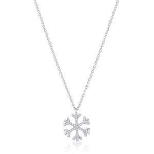14K Gold & Diamond Snowflake Necklace