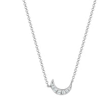 Load image into Gallery viewer, 14K Gold &amp; Diamond Moon Necklace