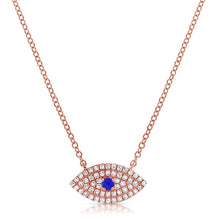 Load image into Gallery viewer, 14k Gold &amp; Diamond Evil Eye Necklace