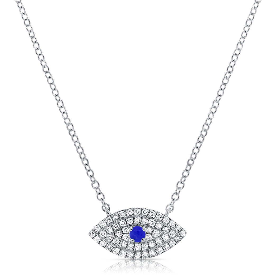 14k Gold & Diamond Evil Eye Necklace