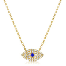 Load image into Gallery viewer, 14k Gold &amp; Diamond Evil Eye Necklace