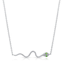 Load image into Gallery viewer, 14K Gold Diamond &amp; Tsavorite Snake Necklace