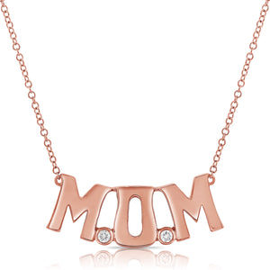 14k Gold & Diamond Mom Necklace