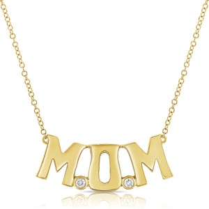 14k Gold & Diamond Mom Necklace