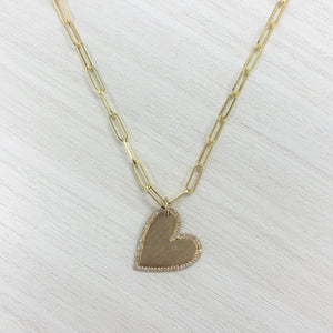 14k Gold & Diamond Heart Charm