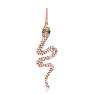 14k Gold & Diamond Snake Charm