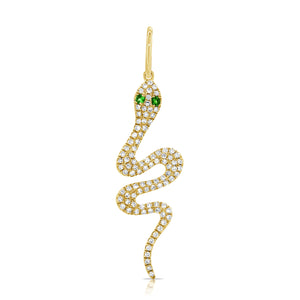 14k Gold & Diamond Snake Charm