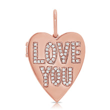 Load image into Gallery viewer, 14k Gold &amp; Diamond Heart Charm Locket