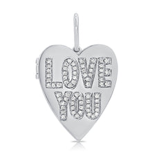 Load image into Gallery viewer, 14k Gold &amp; Diamond Heart Charm Locket