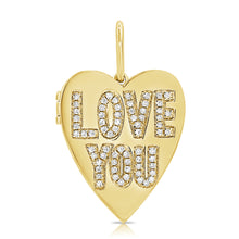 Load image into Gallery viewer, 14k Gold &amp; Diamond Heart Charm Locket
