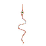 14k Gold Tsavorite & Diamond Snake Charm
