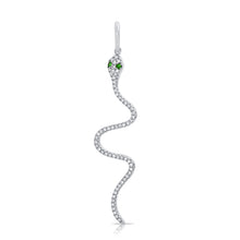 Load image into Gallery viewer, 14k Gold Tsavorite &amp; Diamond Snake Charm