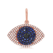 Load image into Gallery viewer, 14k Gold &amp; Sapphire Evil Eye Charm