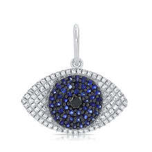 Load image into Gallery viewer, 14k Gold &amp; Sapphire Evil Eye Charm