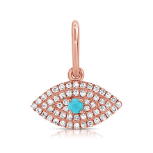 Load image into Gallery viewer, 14k Gold &amp; Diamond Evil Eye Charm