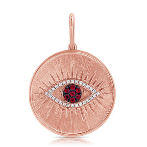 14k Gold & Ruby Evil Eye Charm